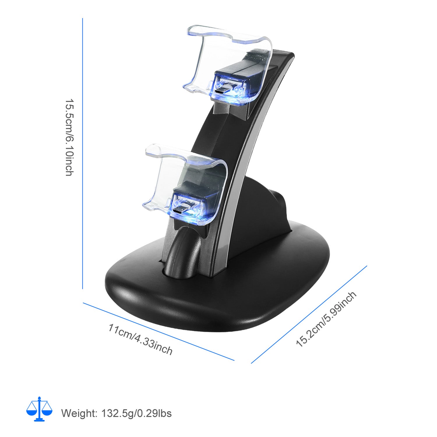 Charging Dock Station Dual Micro USB Charger Stand For PS4 Pro-PS4 Slim Gamepad Controller Handle Charging Station With Blue Indicator Game Lovers