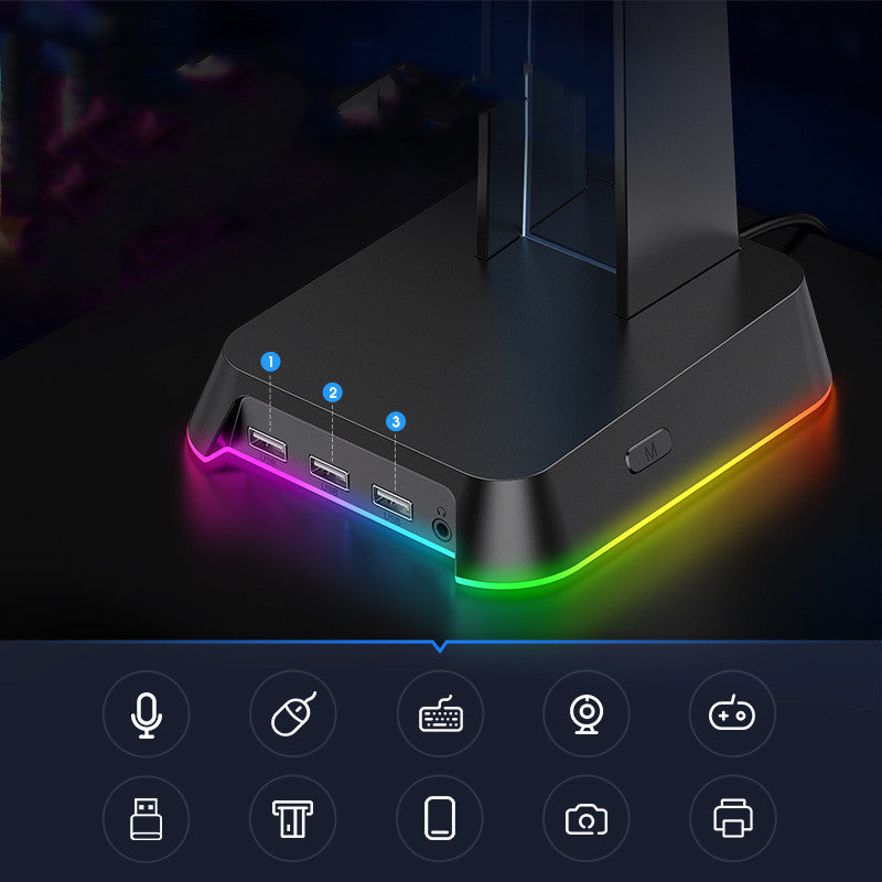 LED Headphone Stand - Illuminated Display Holder RGB Lighting | SPAWN's